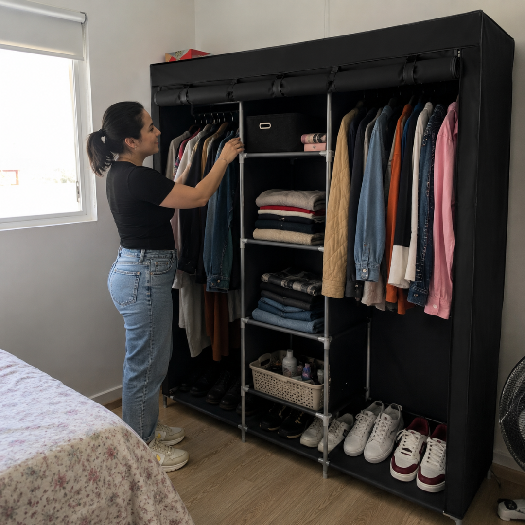 🏠Armario Ropero Portátil 3 Puertas - ÚLTIMO DÍA CON PRECIO ESPECIAL🔥