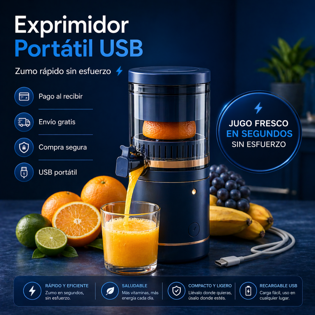 🍊 JuiceGo Exprimidor Portátil USB + Zumo Rápido y Sin Esfuerzo ⚡